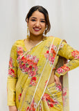Printed Chinnon Saree