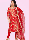 Red Banarsi Pajami Suit