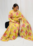 Printed Chinnon Saree