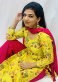 Yellow Banarsi Plazzo Suit