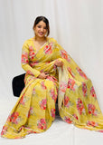 Printed Chinnon Saree
