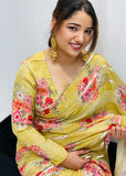 Printed Chinnon Saree