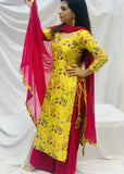 Yellow Banarsi Plazzo Suit
