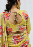 Printed Chinnon Saree