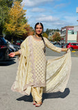 Light Gold Embroidered salwar suit