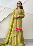 Parrot Green Sharara Suit