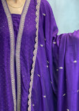 Purple Anarkali Trouser
