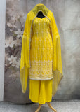 Yellow Pearlwork Plazzo Outfit
