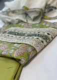 Green Bird Print Suit