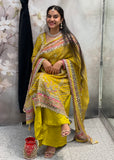 Yellow Bandhani plazzo Suit