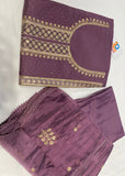 Purple  Cotton Silk Suit