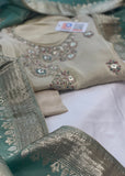 Firoji Golden Unstitched Suit