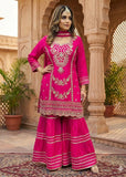 Pink Crepe Sharara Suit