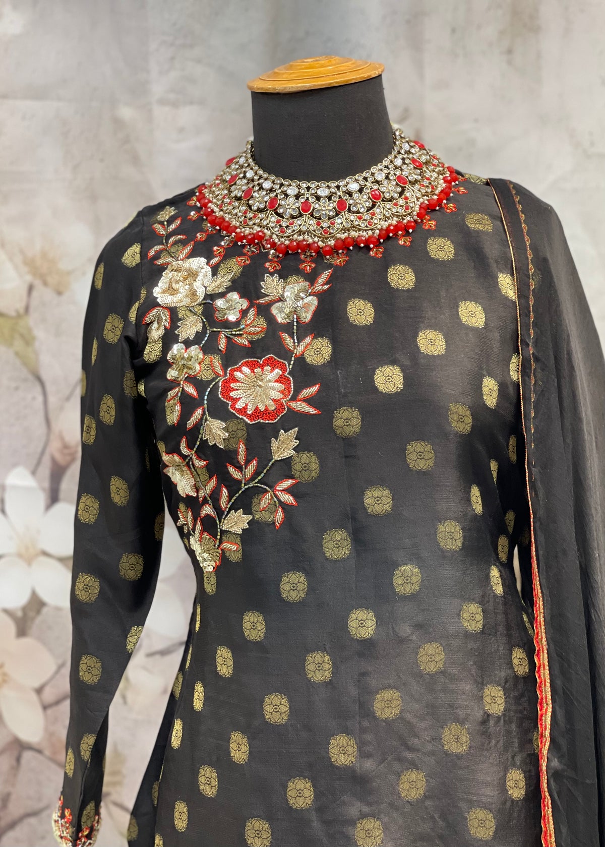 Black Banarsi Trouser Suit