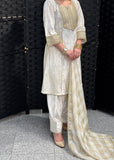 White Velvet Salwar Suit