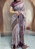 Purple Printed saree