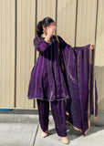 Fendi Purple Anarkali Suit