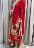 Red Dhoti Salwar Outfit