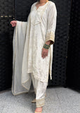 White Velvet Salwar Suit