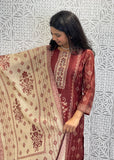 Printed Chanderi Trouser Suit