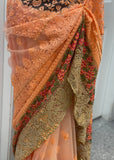 Net-Orange Saree