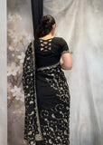 Georgette Black Saree