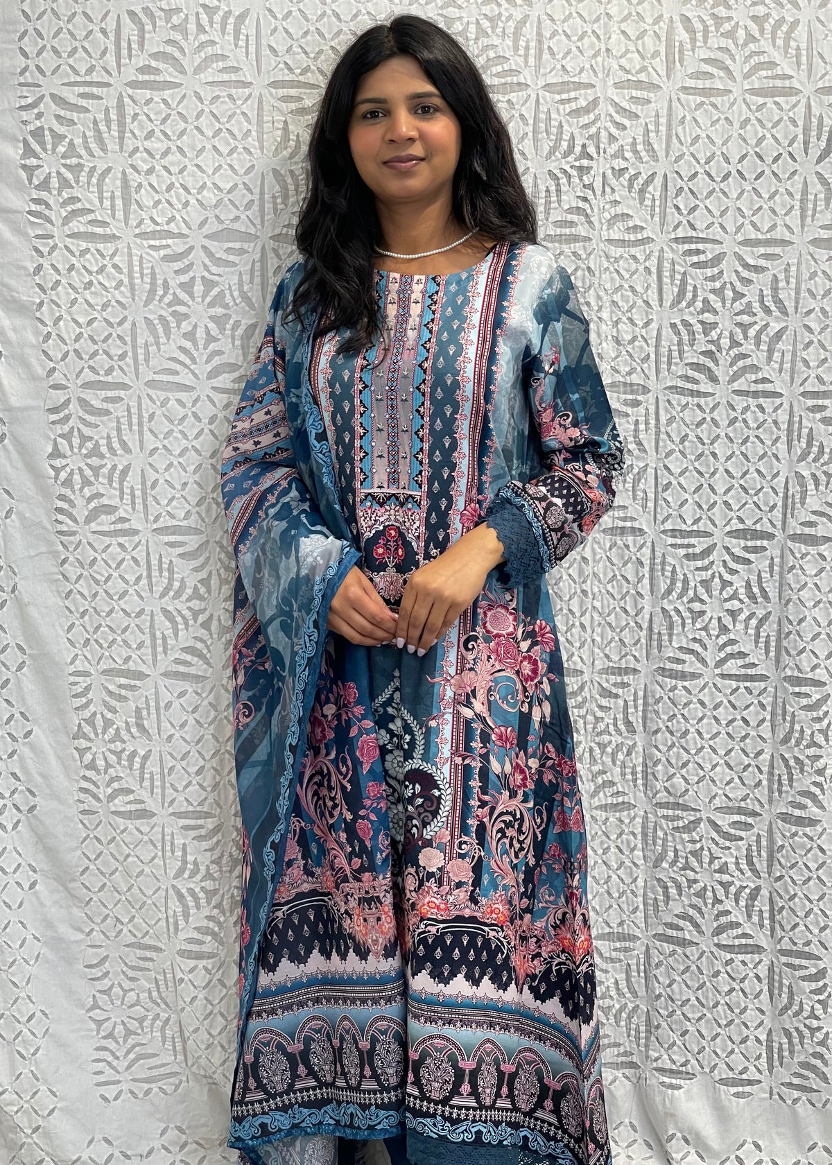 Printed Pakistani Trouser Suit