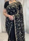Georgette Black Saree