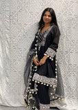 Black Mirror-Work Anarkali Suit
