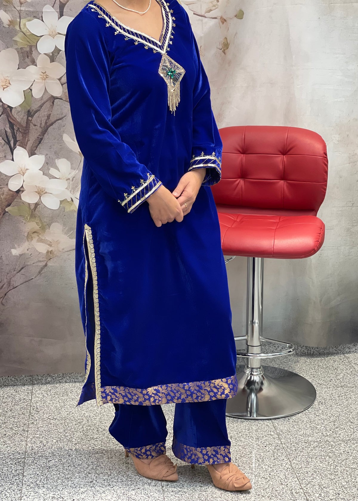 Blue Velvet Trouser Suit