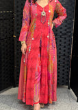 Red Anarkali with trouser