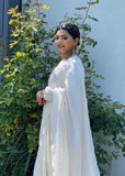 White Pre- Pleated Saree