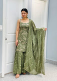 Mehndi Green Sharara Suit