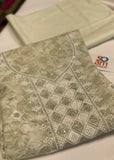 Patel Green Unstitched Suit