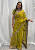 Mehndi Green Saree