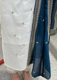 White Blue Kurti Suit
