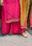 XS Pink-Multi Plazzo Suit