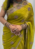 Mehndi Green Saree