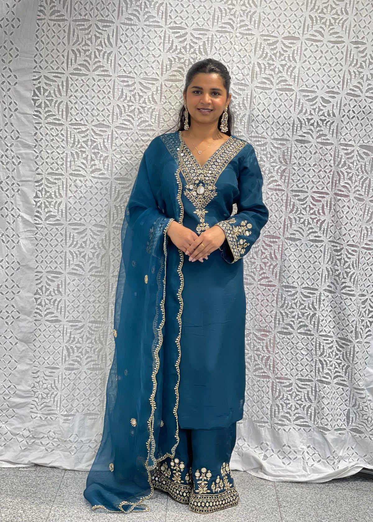 Teal Blue Trouser Suit
