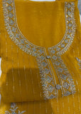 Yellow Shimmer Unstitched suit