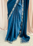Shimmer Blue Saree