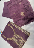 Purple  Cotton Silk Suit