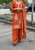 Rust Farshi Suit