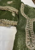 Green Shimmer Unstitched Suit