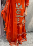 Orange Mirror work Sharara