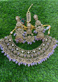 Purple and gold necklace set