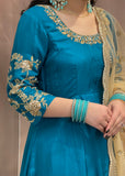 Teal Blue Anarkali Suit