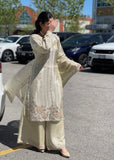 Cream Plazzo Suit