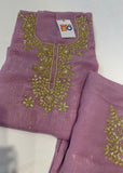 Lavander Neck Embroidery Unstitched Suit