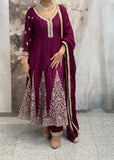Wine Anarkali Suit